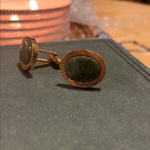 Vintage Gold and Jade Cufflinks